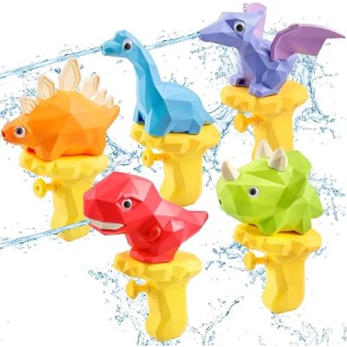 Dinosaur Water Squirt Guns for Kids, Dino Outdoor Water Pool Toys 3-5 Boys