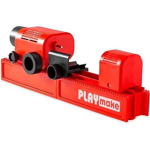 PLAYmake Kids’ 4-in-1 Woodshop Carpentry Cool Tool with Jigsaw, Lathe, Drill Press, Sander, Power Supply, Safety Goggles, Extra Supplies, and Deluxe Project Book