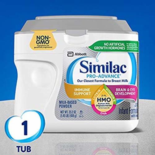 Similac Pro-Advance Non-GMO Infant Formula with Iron, with 2'-FL HMO, for Immune Support, Baby Formula, Powder, 23.2 Ounce