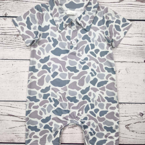Baby Gray Camouflage Romper – Rustic Threads Co