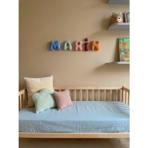 Personalized Bubble Letters, 3D Printed Ceramic Look Wall Decor, Custom Baby Name, Nursery Decor