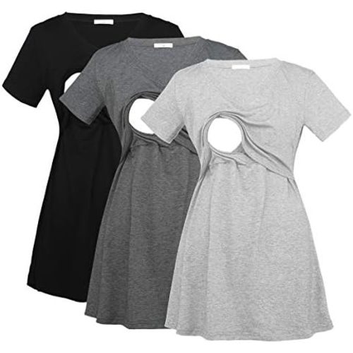 Bearsland 3 Packs V Neck Nursing Tops Tee Shirts