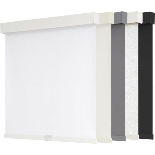 Size: 58" width x 72" height, Color: White | AOSKY Blackout Roller Shades Cordless Blinds for Windows, Free-Stop Shades with Valance, Thermal Insulated Fabric, UV Protection, Natural Woven Blinds for Home and Office (58" W x 72" H, White)
