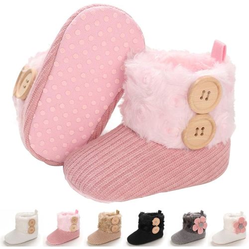 E-FAK Baby Boy Girl Boots Newborn Shoes Winter Snow Bowknot Anti-Slip Soft Sole Warm Infant Toddler Prewalker Booties