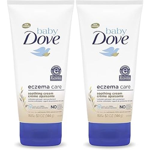 Baby Dove Soothing-Cream To Soothe Delicate Baby Skin Eczema Care No Artificial Perfume or Color, Paraben Free, Phthalate Free 5.1 oz (Pack of 2)