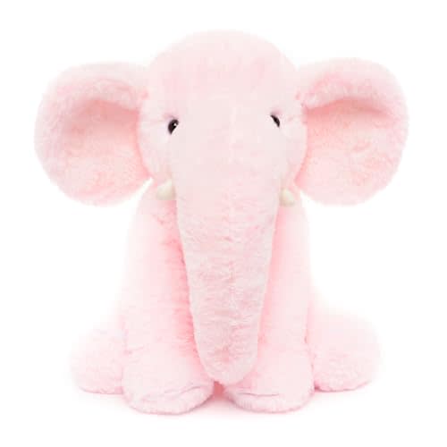 WEIGEDU Pink Elephant Stuffed Animal Plush Toy, 13" | for Boys, Girls, Kids, Baby Shower, Bedtime, Christmas, Birthday Gifts