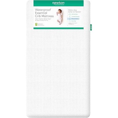 Newton Baby Essential Waterproof Crib Mattress and Toddler Bed - Ultra-Breathable Proven to Reduce Suffocation Risk, 100% Washable, Better Than Organic, 2-Stage Removable Cover, Deluxe 4" Thick White