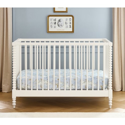 Chris Loves Julia Turned Wood Convertible Crib, Heritage White, White Glove Delivery