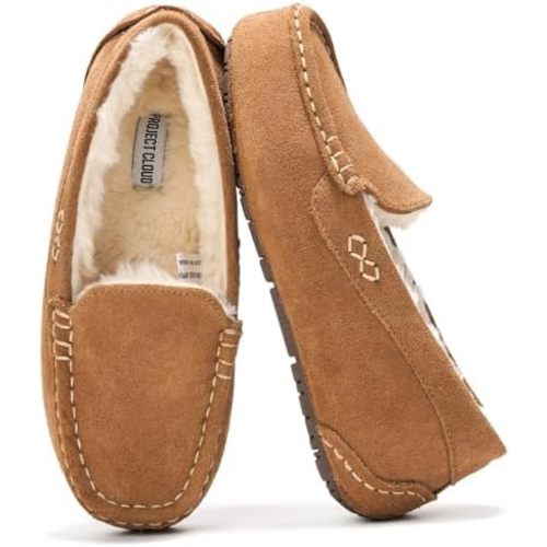 Project Cloud 100% Genuine Leather Slippers for Women Fur Lined (Cathi)