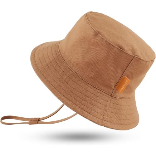 JANGANNSA Cotton Baby Sun Hat Infant Toddler Boys Girls Bucket Hats Summer Sun Protection Kids Beach Caps