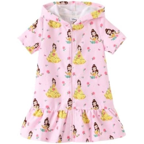 Disney Princess Frozen Stitch Marvel Minnie Girl Swim Cover Up Terry Cloth Swimsuit Coverup Zip-up Bathing Suit Wrap Hooded