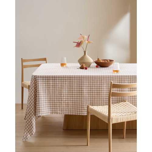 European Linen Gingham Tablecloth