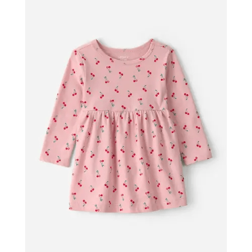 Baby Girl Cherry Long-Sleeve Knit Dress - Pink | Carter's