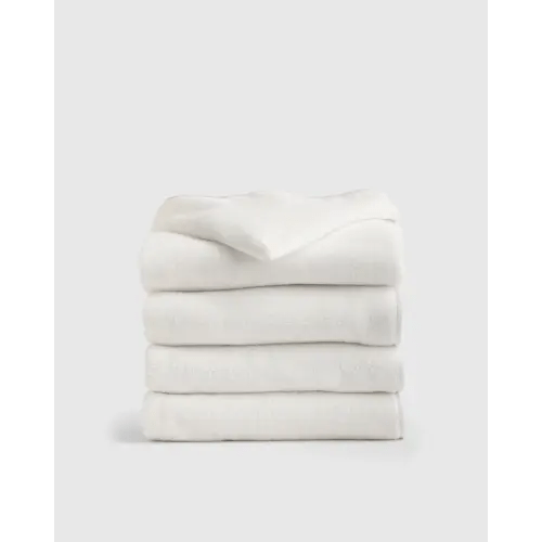 Organic Turkish Cotton Kids Hooded Towel Set 4-Pack in White