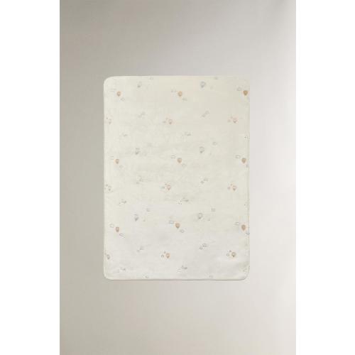 EMBROIDERED BALLOON BABY FLEECE BLANKET - Cream | ZARA United States