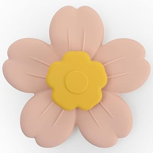 Suction Spinning Toy, Silicone Toddler Sensory Toys for Bath Toys Birthday Gift (Mustard&Blush)