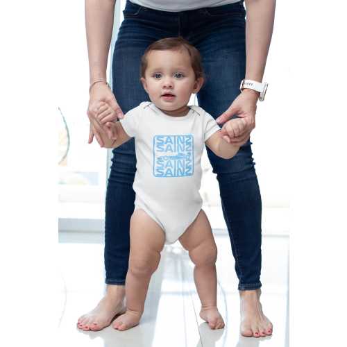 Sainz-Inspired F1 Baby Bodysuit, Motorsport Cotton Romper