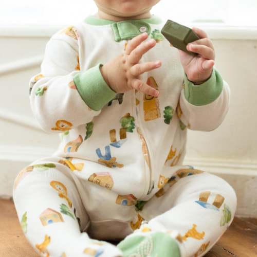 (3-6 mo) Block Village Organic Cotton Sleep & Play – Burt's Bees Baby