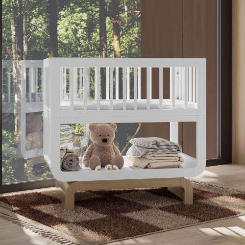 Art of Nursery by Storkcraft Santorini Deluxe Convertible Baby Bassinet, White with Driftwood