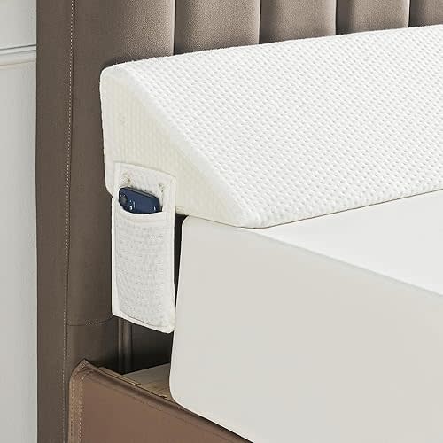 IFNOW Twin Size(40"x6"x10") Bed Wedge Pillow for Headboard, Mattress Gap Filler(0-8"), Bed Wedge for Gap Between Your Headboard and Mattress White