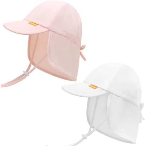 Adjustable Baby Sun Hats with UPF50+ & Neck Flap Protection - Perfect Swim & Play Toddler Hat for Girls & Boys