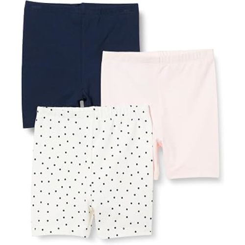 Amazon Essentials Toddler and Baby Girls' Cotton Stretch Jersey Bike Shorts, Pack of 3