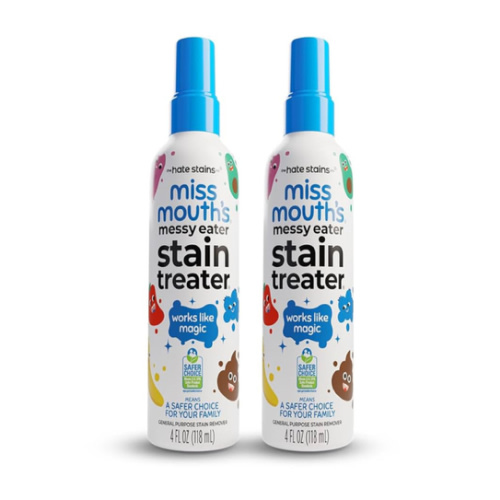 Miss Mouth's Messy Eater Stain Treater Spray - 4oz 2 Pack Stain Remover - Newborn & Baby Essentials - No Dry Cleaning Food, Grease, Coffee Off Laundry, Underwear, Fabric