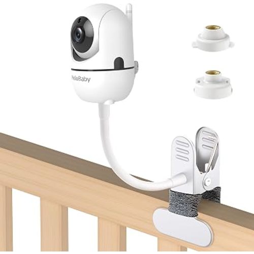 Baby Monitor Mount Compatible with HelloBaby for HB6550/ HB6560/ HB65/ HB6351/ HB40/ HB6339/ HB6336, ANMEATE SM935E Monitor, Adjustable Baby Monitor Stand Flexible Clip Clamp Mount No Drilling
