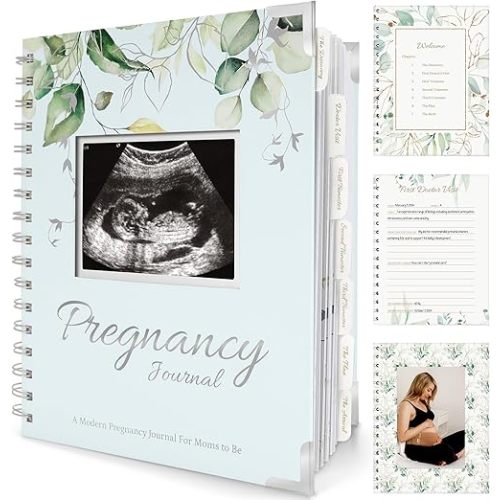 Pregnancy Journal for First Time Moms Gifts - 90 Pages Hardcover Pregnancy Memory Book, Beautiful & Cute Baby Book Keepsake, Ultrasound Baby Scrapbook, Mom To Be Gift (Frost)