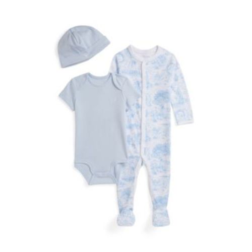 Baby Boys and Girls Toile Cotton 3-Piece Gift Set