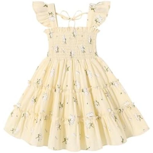 YOUNGER TREE Toddler Girl Dress Kids Sleeveless Ruffle Dresses for Girls Summer Outfits Beach Sundress