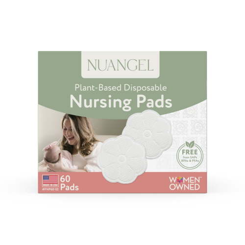 NuAngel Plant Based Disposable Nursing Pads, White, 60 Count HSA/FSA Eligible