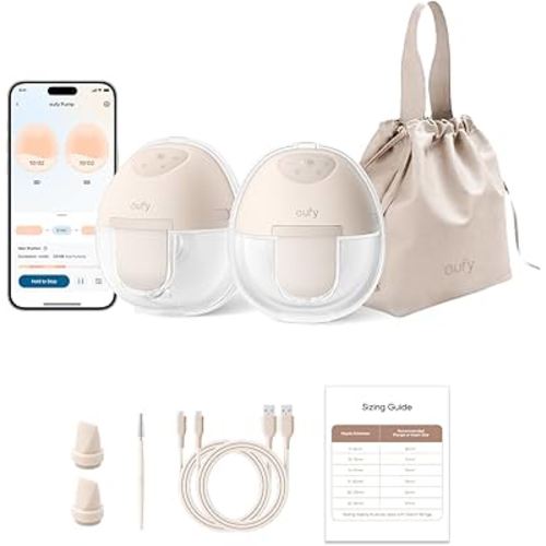 eufy Security Wearable Breast Pump E10, Hands-Free Electric Breast Pump with App Control, Personalized Smart Rhythm, Hospital Grade Suction for More Milk, Portable, Leak-Proof & Ultra-Quiet