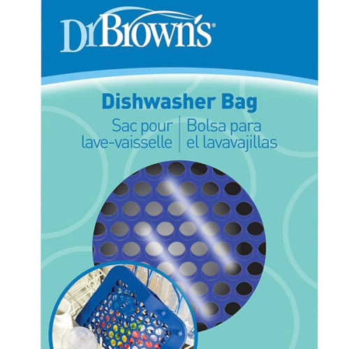 Dr. Brown's 100% Silicone Baby Bottle Dishwasher Bag with Adjustable Sizing for Small Parts,Bottle Nipples,Breast Pump Accessories and Pacifiers