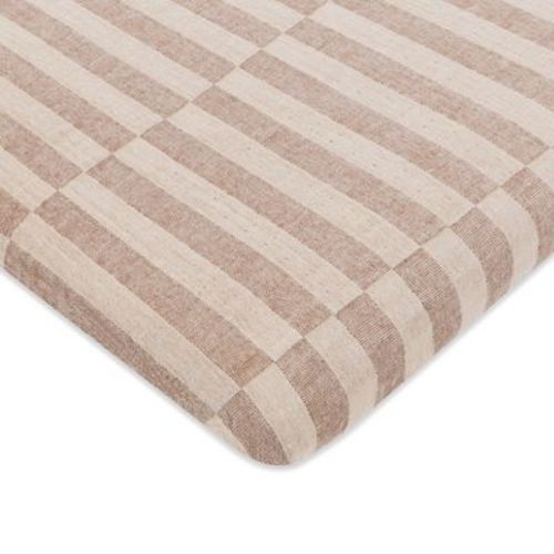 Babyletto All-Stages Midi Crib Sheet in GOTS Certified Organic Muslin Cotton - Cocoa Stripe