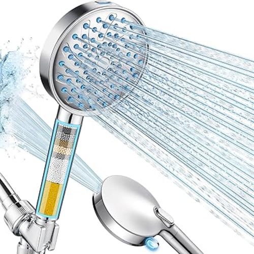 Cobbe Filtered Shower Head with Handheld, High Pressure 7-mode Showerhead with Filters for Hard Water - Remove Chlorine - Reduces Dry Itchy Skin, Patented Paddle Shift Design, Chrome