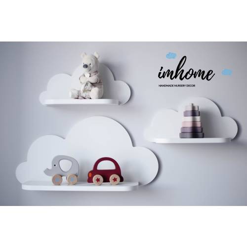 Set of 3 Cloud Shelf, Cloud Shelf, Shelf For Baby, Nursery Wall Decor, Kids Room, Wall Decorations, White Cloud, Wooden Shelf, Decor