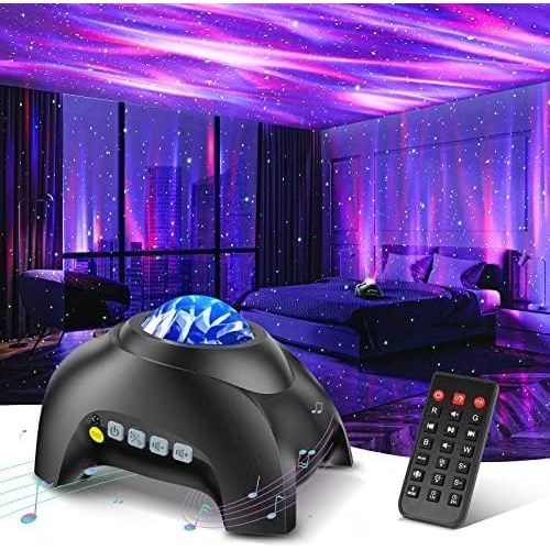 Northern Galaxy Light Aurora Projector with 33 Light Effects, LED Star Projector for Bedroom Nebula Lamp, Remote Control, White Noises, Bluetooth Speaker for Parties