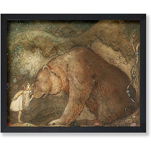 Poster Master Vintage Poor Little Bear Poster - A Kiss on the Nose Print - Story Book Art - Princess Art - Gift for Boys, Girls & Parents - Decor for Bedroom or Kid's Room - 8x10 UNFRAMED Wall Art