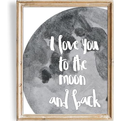 I Love You to the Moon and Back Art Print - Unframed - 8x10 | Inspirational and Romantic Wall Decor | Add a Touch of Warmth and Affection to Your Home | Wall Decor for Living Rooms