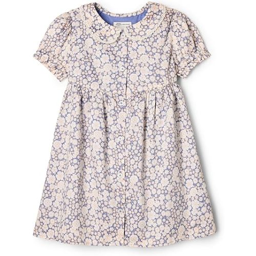 Amazon Essentials x Sofia Grainge Toddler and Baby Girls' Cotton Sateen Dress with Collar
