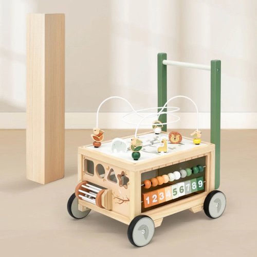 Adjustable Wooden Baby Push Walker for Toddlers