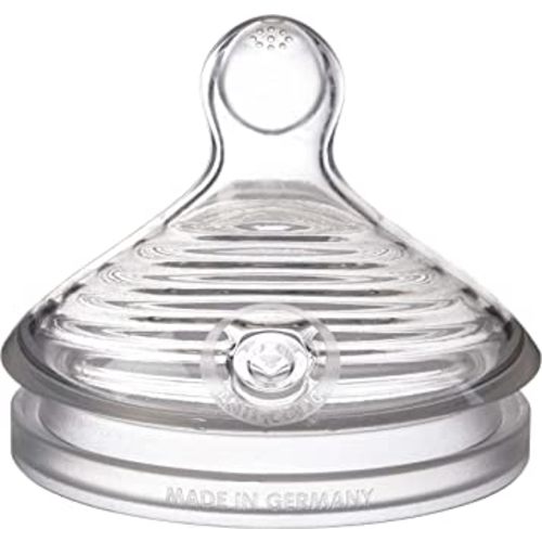 NUK Simply Natural Baby Bottle Nipples - Fast Flow, Silicone, Extra Soft, Anti-Colic Air System, BPA-Free, Pack of 2