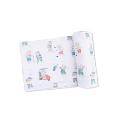 Stretch Swaddle, Golfing Teddy Bears