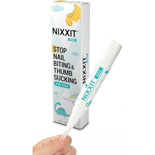 NIXXIT Nail Biting Prevention for Kids - Thumb Sucking Deterrent for Kids, Toddlers, Children - No Bite Nail Polish Pen - Bitter Taste - Safe & Effective Solution for Age 3+