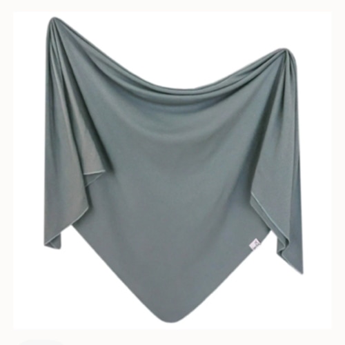 Rib Knit Swaddle Blanket - Moss