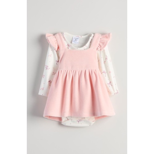 Kids' Pinafore Dress & Long Sleeve Bodysuit Set