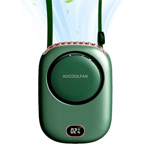 Portable Neck Fan, Mini Small Personal Handheld Fan USB Rechargeable 3 Speed for Girls Boys Woman Eyelash Travel Home Office Outdoor (Green)