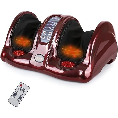 Foot Massager with Heat, Shiatsu Foot Massager for Circulation and Pain Relief and Heat Therapy, Ankle, Calves and Feet Massage with Deep Kneading Rolling, Gifts for Women Men Mother Father (RED)