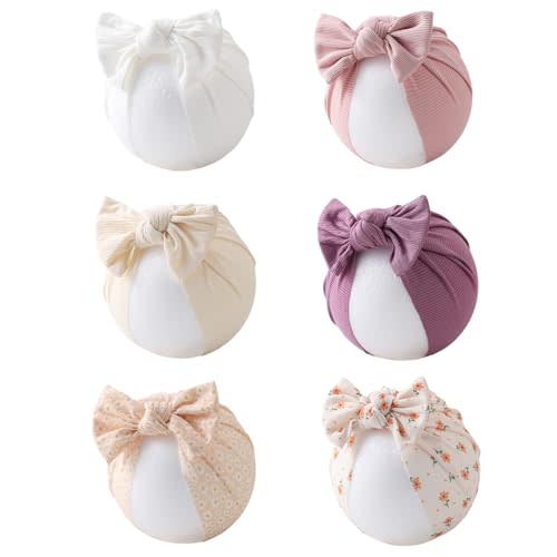 Baby Girls Hair Bow Knot Turban Hat Newborn Hospital Hats Infant Toddler Head Wrap Beanie Cap